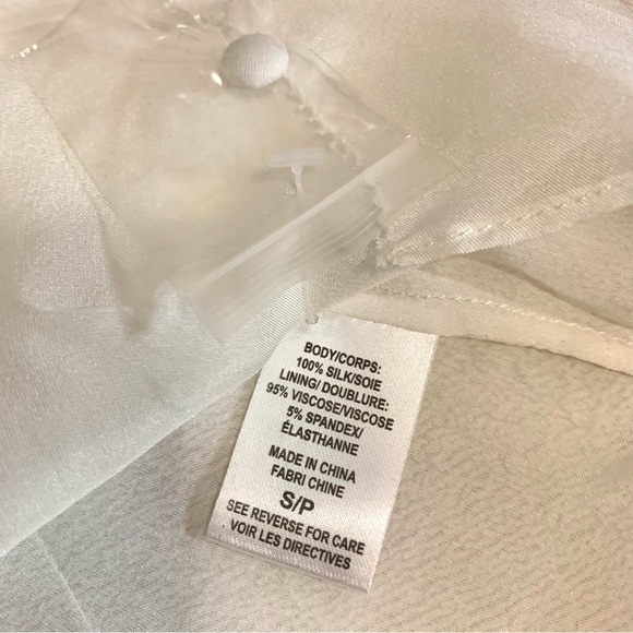 Nordstrom Transparent White Silk Top w/Cami - Picture 9 of 9